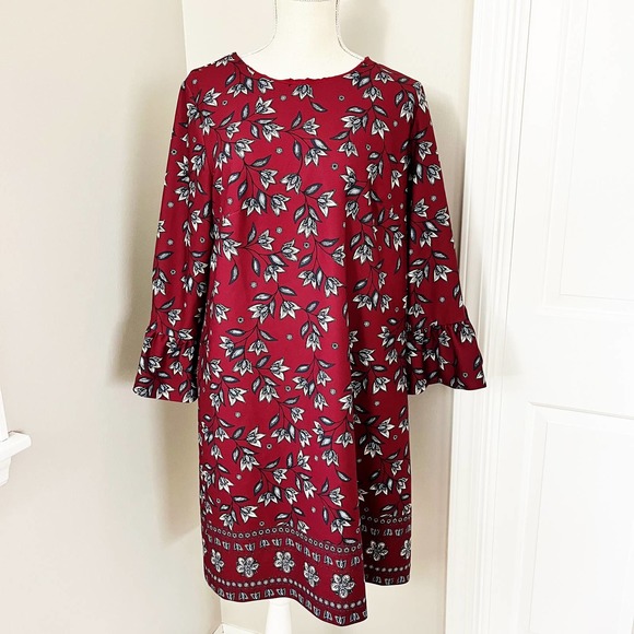 Nanette Lepore Red Floral Shift Dress - Picture 1 of 8